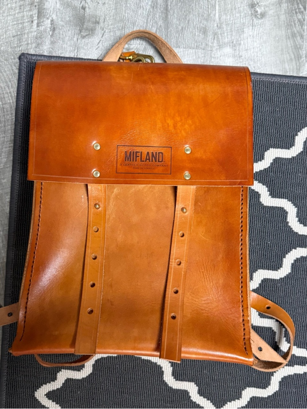 Mifland Men's Leather Backpack - Tan